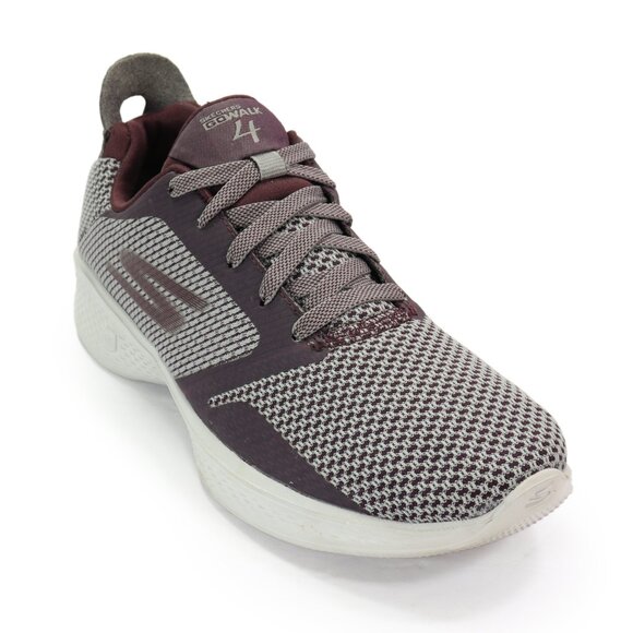 Skechers Women's GoWalk 4 Walking Shoe GOGA Max Insoles Burgundy Comfort Sneaker - Picture 1 of 8
